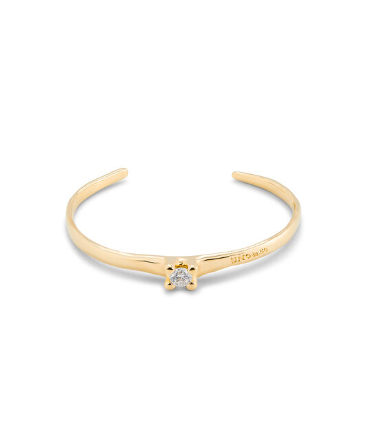 Cuff bracelet with blue cubic zirconia
