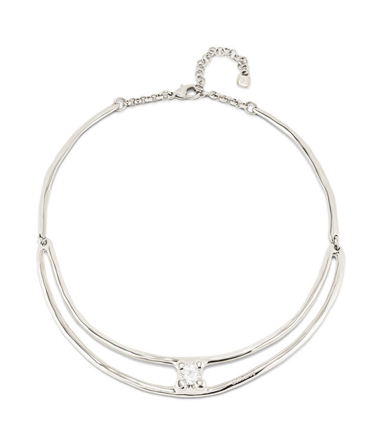 Choker necklace with white cubic zirconia