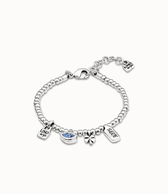 Beaded stretch bracelet with charms