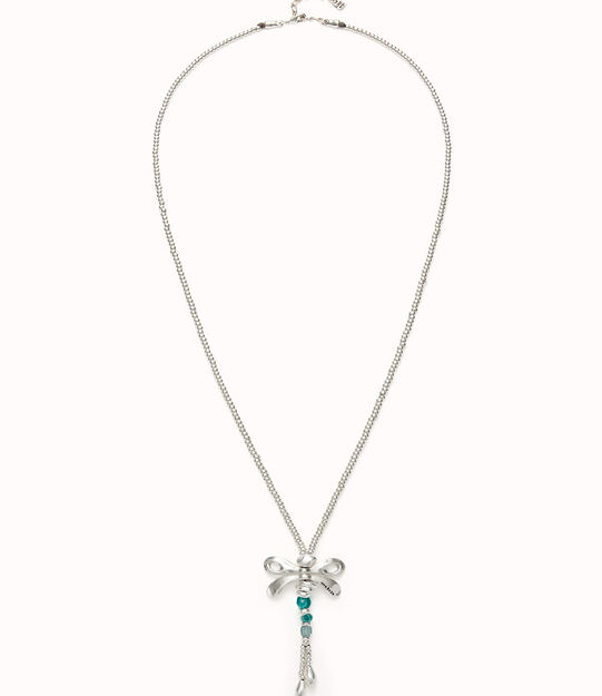 Long pendant necklace with a dragonfly