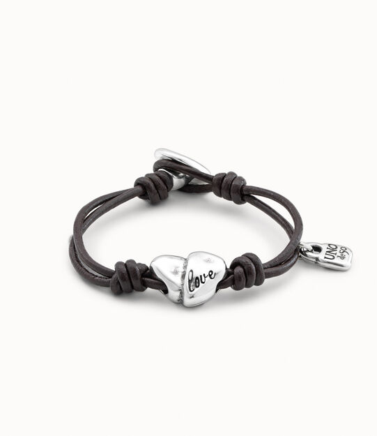 Leather bracelet with a heart