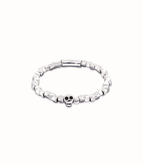 Beaded stretch bracelet with a skull