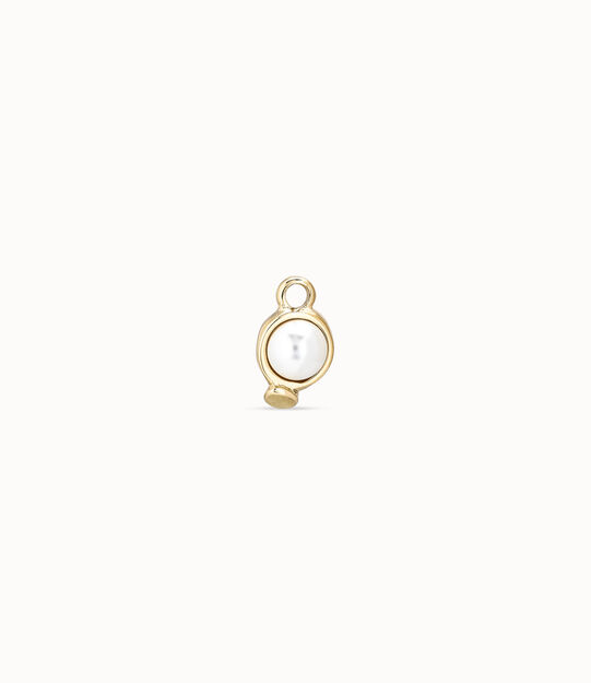 Single Hoop Charm With A Pearl