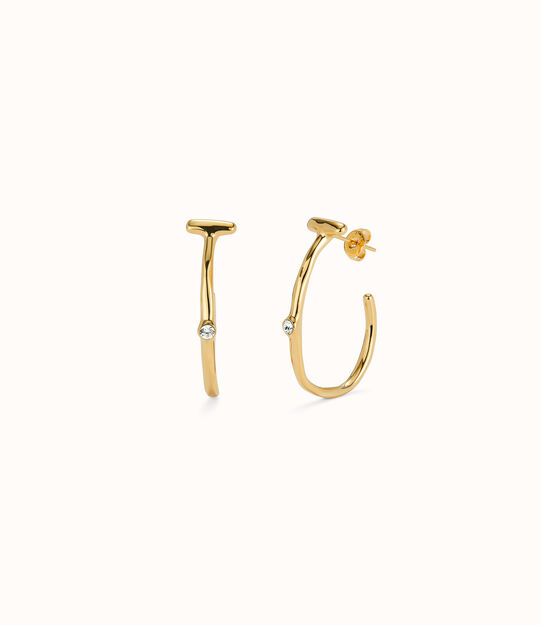 Hoop earrings with white topaz