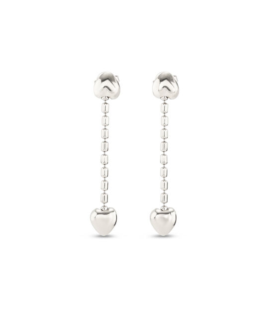 Drop earrings with small hearts