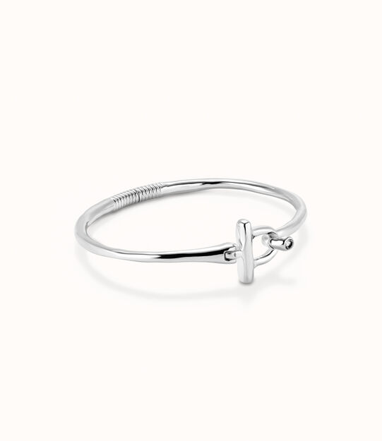 Bangle bracelet with white topaz