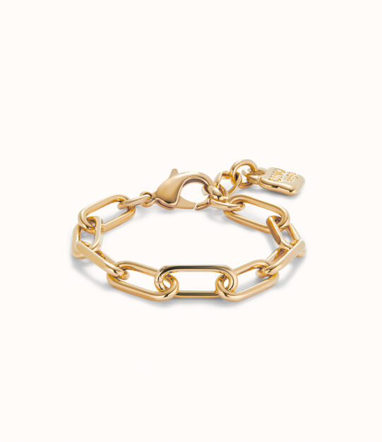 Paper clip link bracelet with padlock