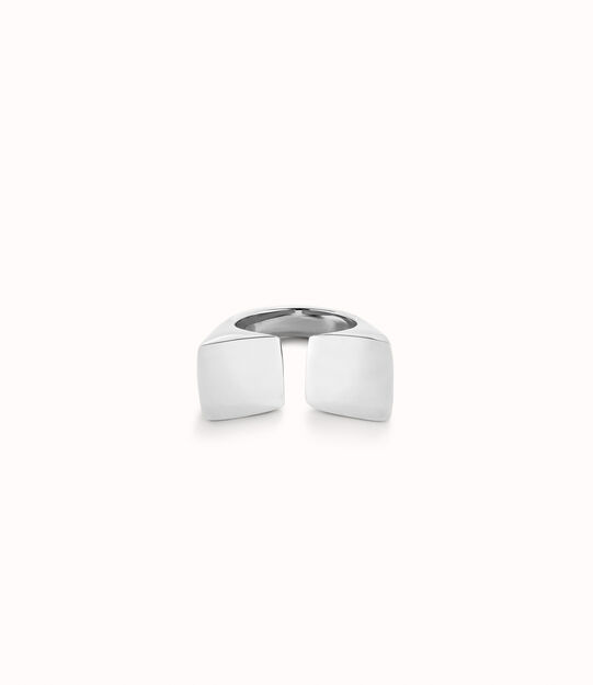 Square shape open ring, Silver Square shape open ring