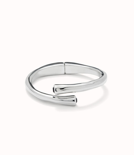Bangle bracelet with two black crystal