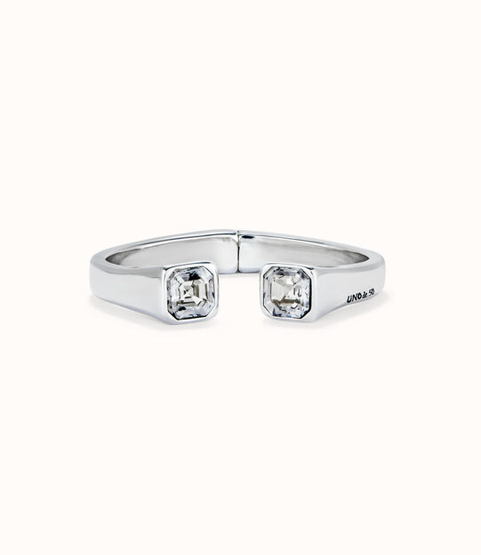 Cuff bracelet with white crystal