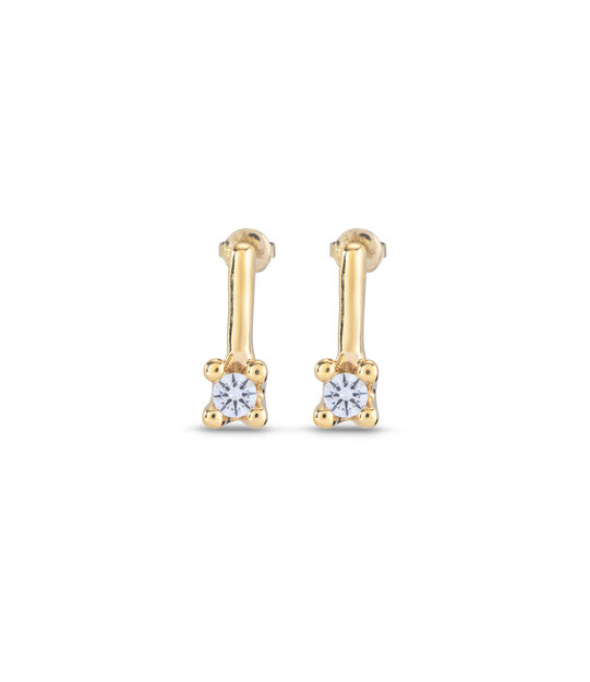 Drop earrings with blue cubic zirconia