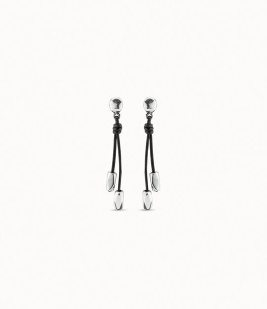 Drop leather earrings