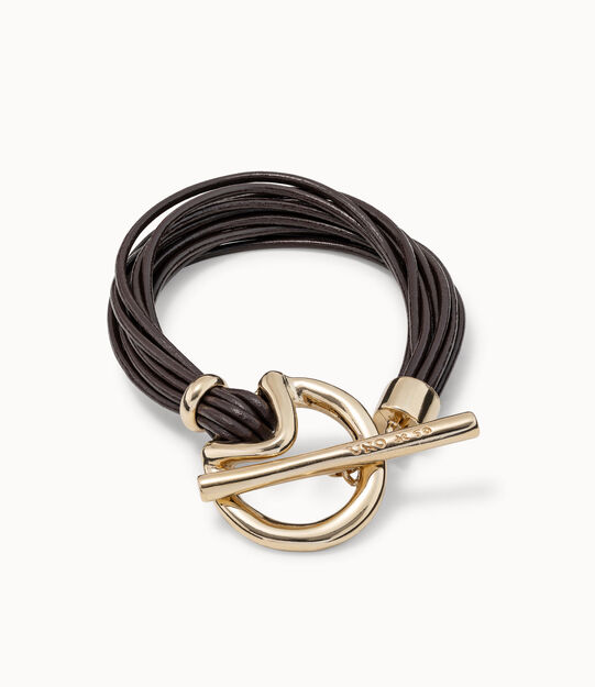 Multi-strand leather bracelet