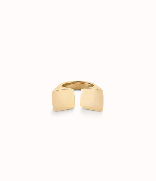 Square shape open ring, Golden Square shape open ring