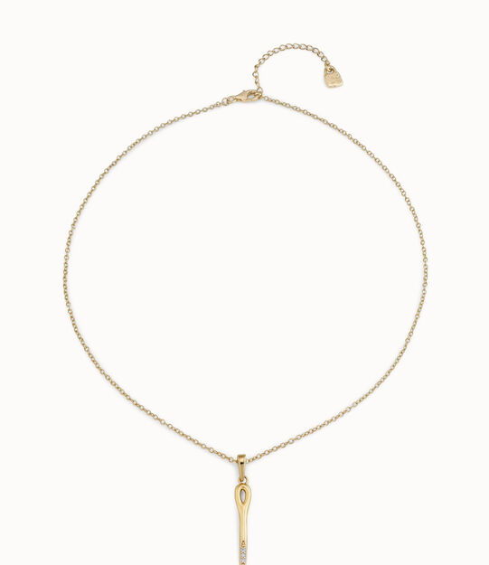 Long chain pendant necklace  with needle