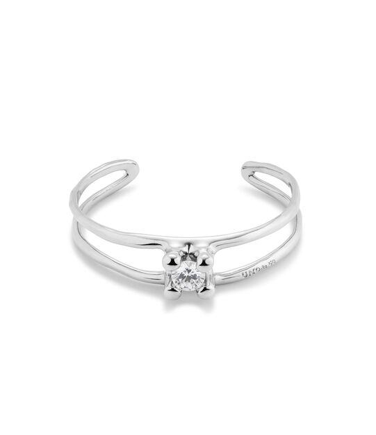 Bangle bracelet with central crystal