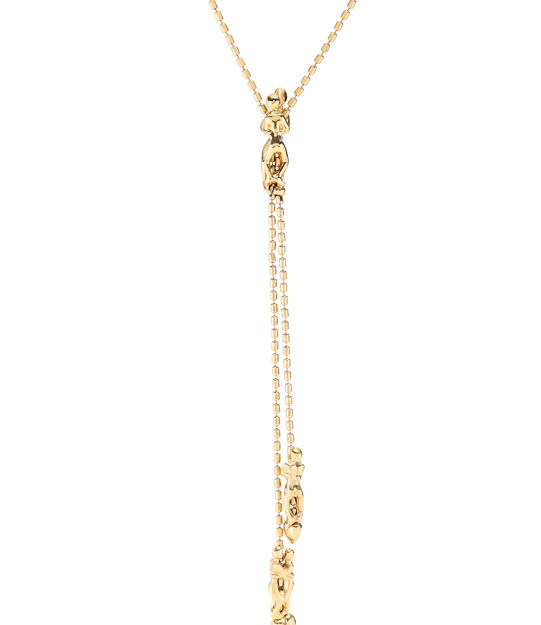 Long adjustable chain necklace with three figures