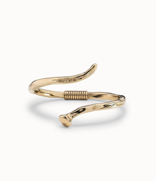 Bangle bracelet with a spiral-shaped nail