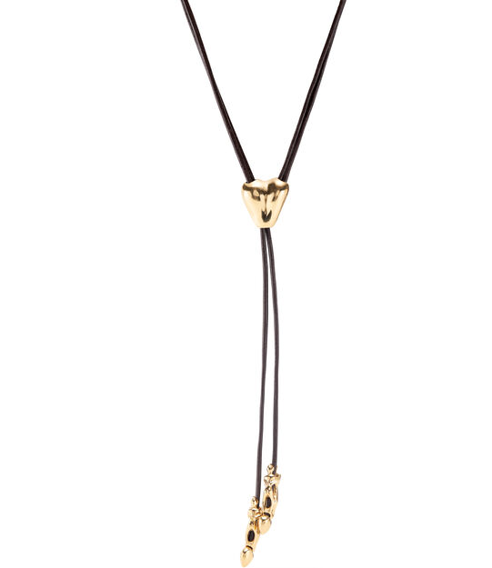 Long adjustable leather necklace with  a heart