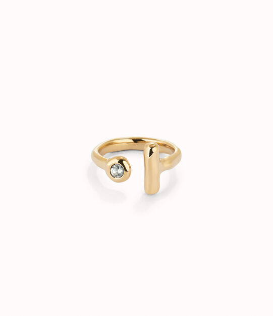 Open ring with white topaz