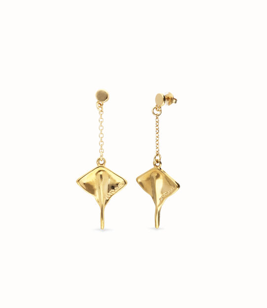 Manta ray-shaped drop earrings