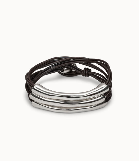 Multi strand leather bracelet