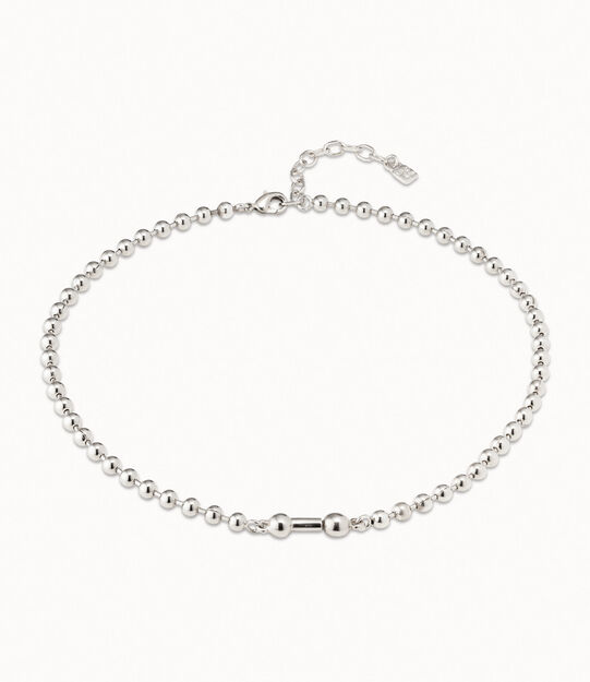 Short beaded chain charm necklace
