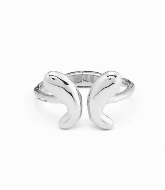 Bracelet rigide plaqué argent carats avec conception ouverte et un papillon central