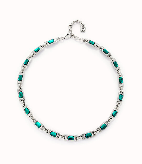 Short necklace with green crystals