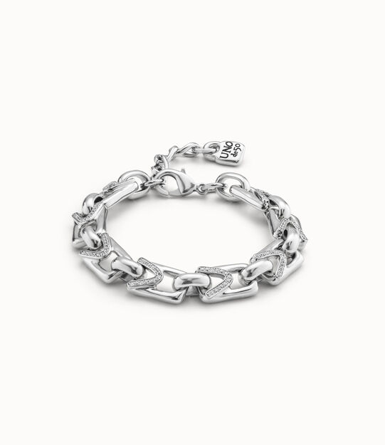 Bracelet plaqué argent avec petits maillons et topazes