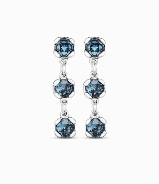 Drop earrings with blue crystals
