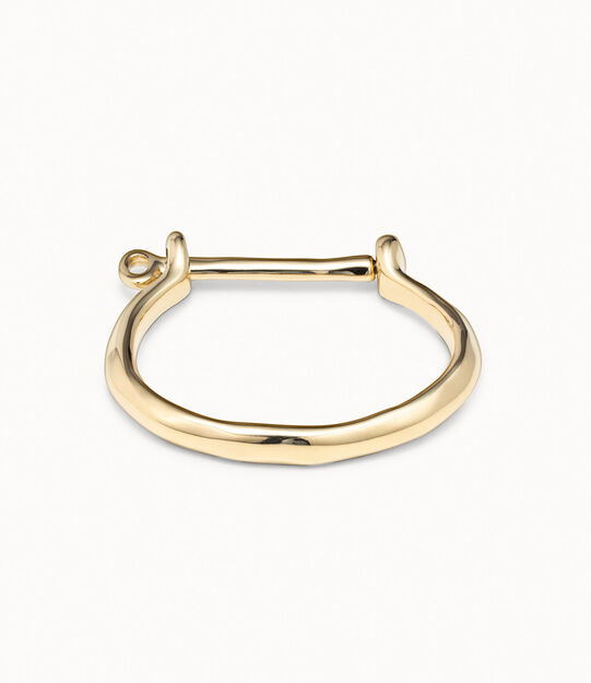 Bangle bracelet with a shackle shaped clasp