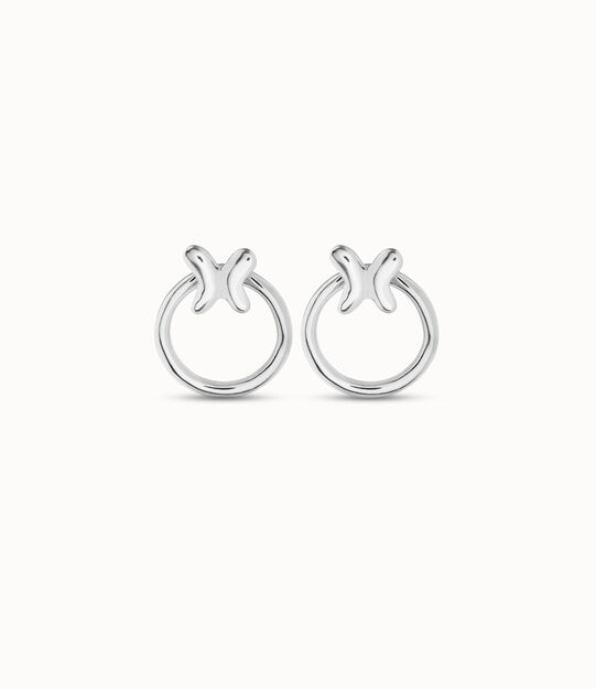 Hoop earrings with butterfly