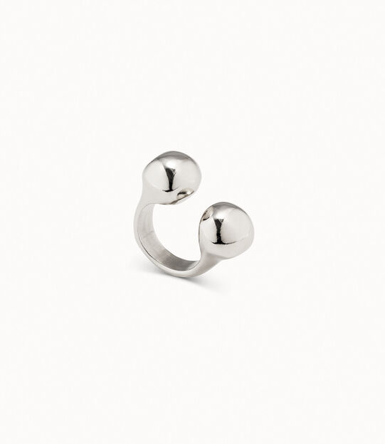 Open ring with two beads