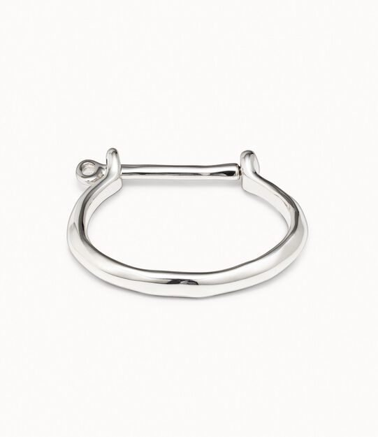 Bangle bracelet with a shackle shaped clasp