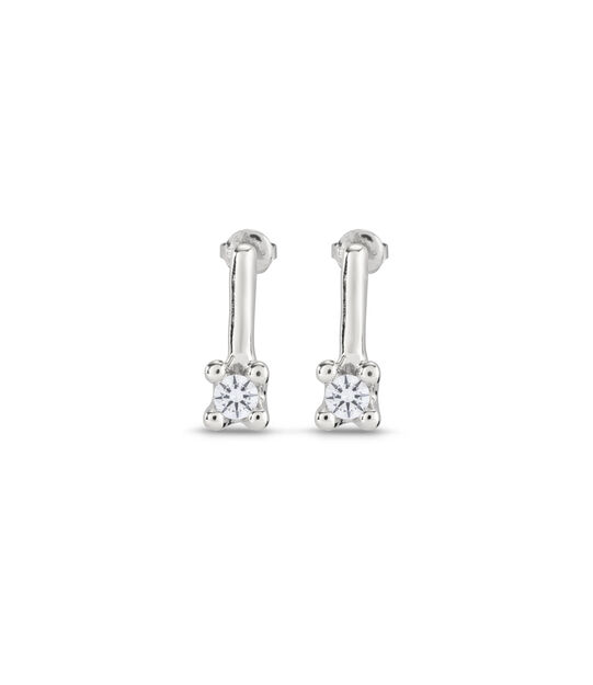 Drop earrings with white cubic zirconia