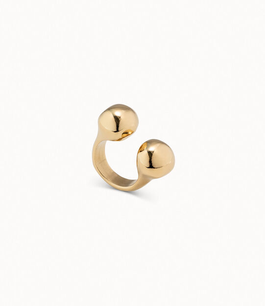 Open ring with two beads