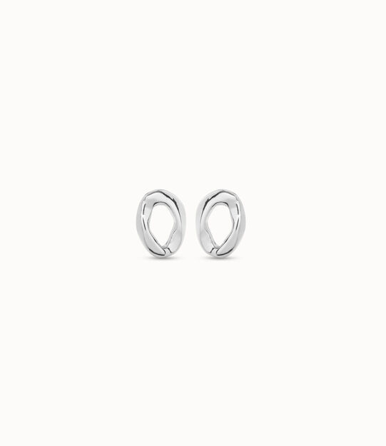 Oval link shape stud earrings