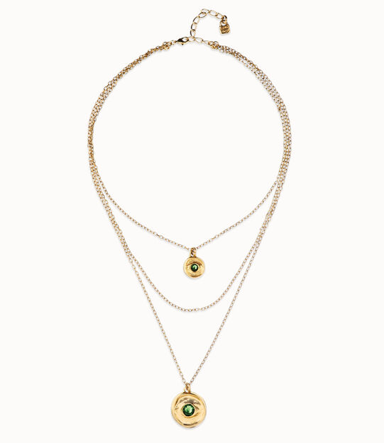 Multi strand chain necklace with an eye