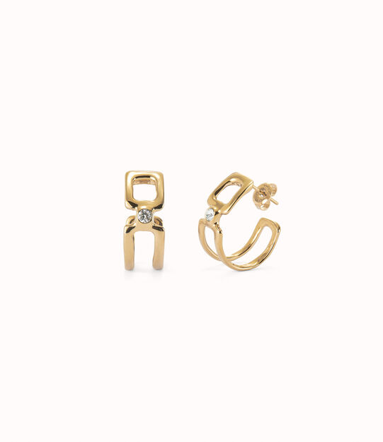 Hoop earrings with white topaz