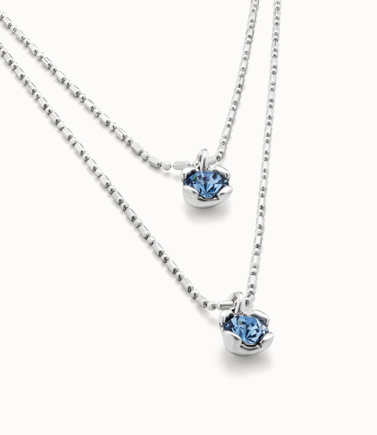 Long pendant chain necklace with crystals
