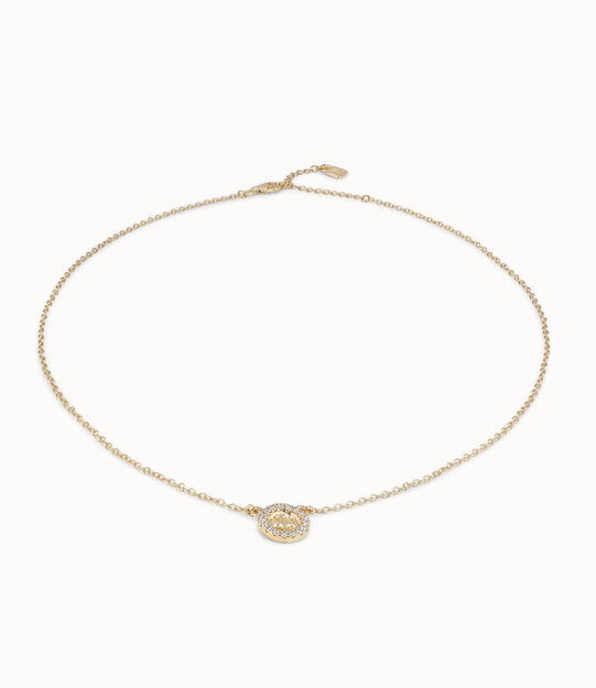 Chain pendant necklace  with buttton