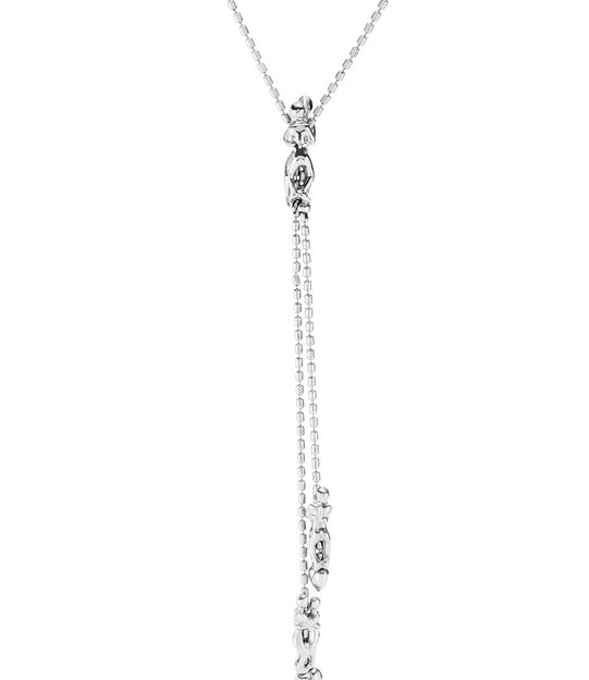 Long adjustable chain necklace with three figures
