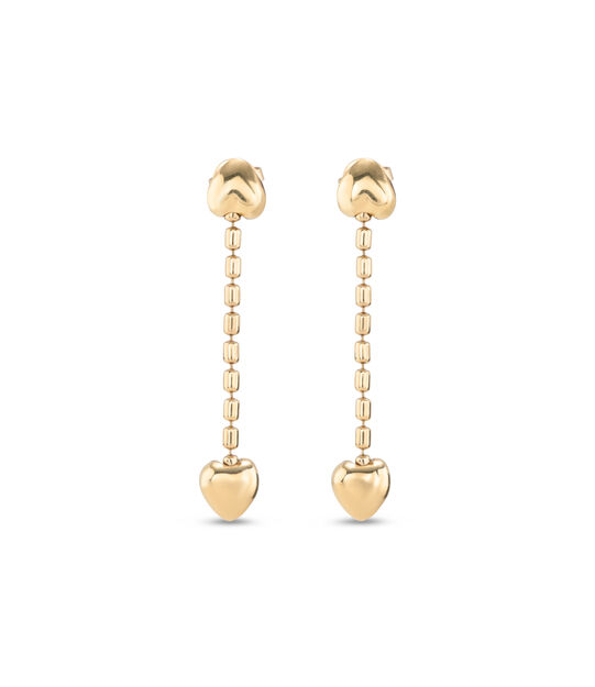Drop earrings with small hearts