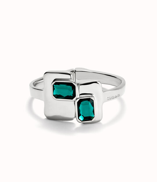 Bangle bracelet with green crystals