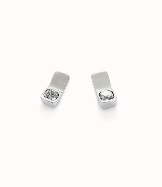 Stud earrings with white crystal