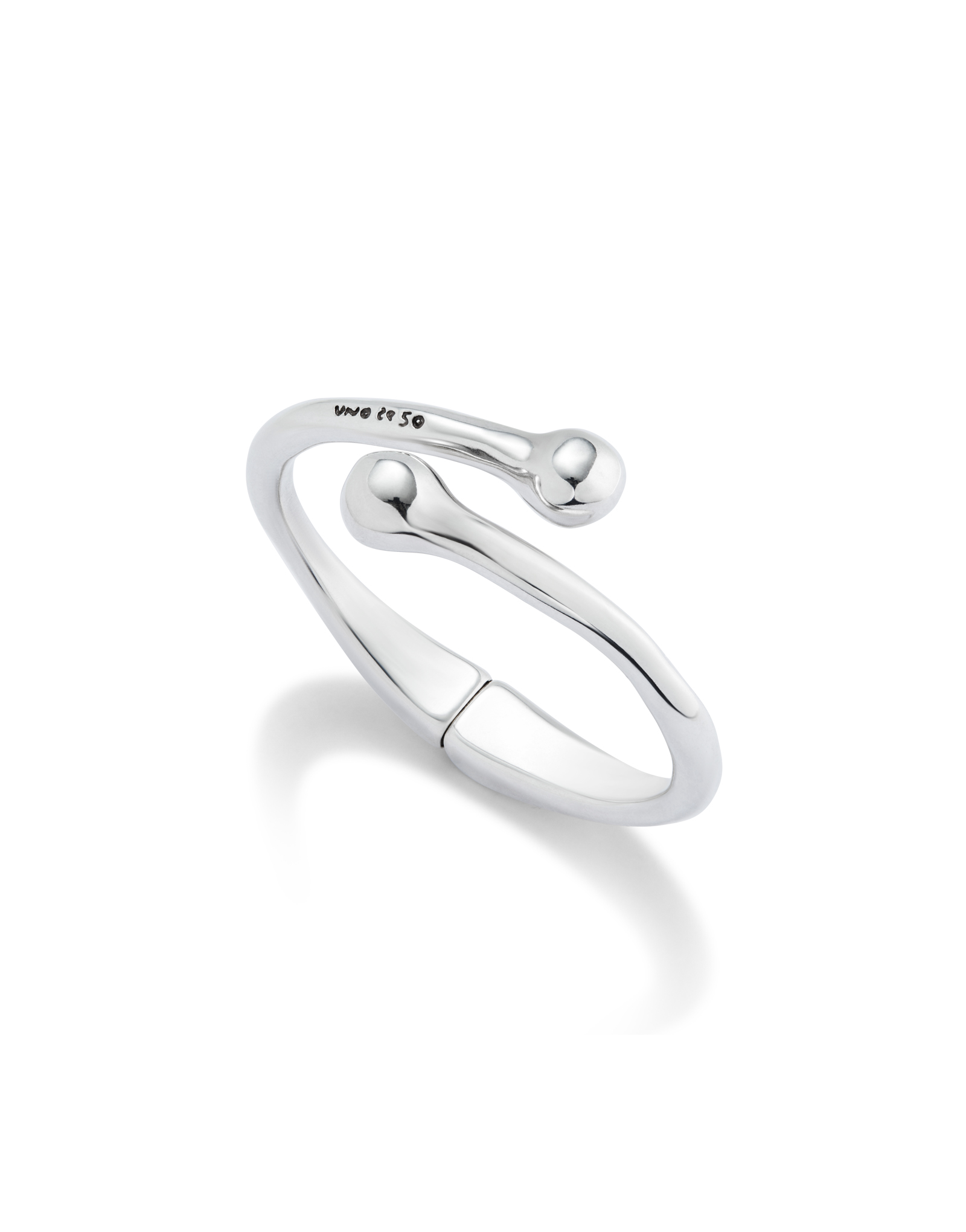 Bangle bracelet with inner spring, Silver, large thumbnail