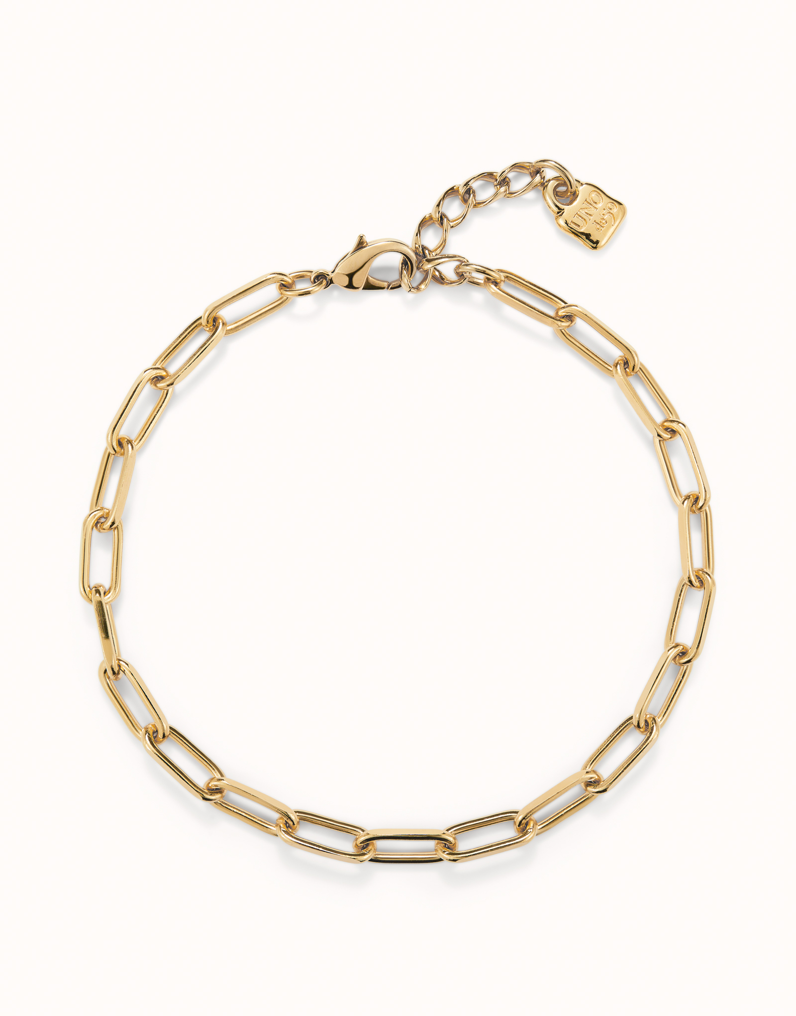 Short oval link chain necklace, Golden, large thumbnail