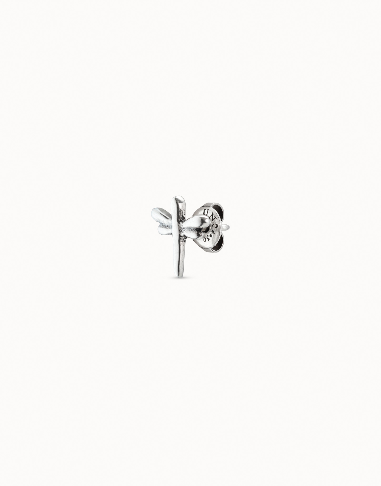 Dragonfly Single Stud Earring, Silver, large thumbnail