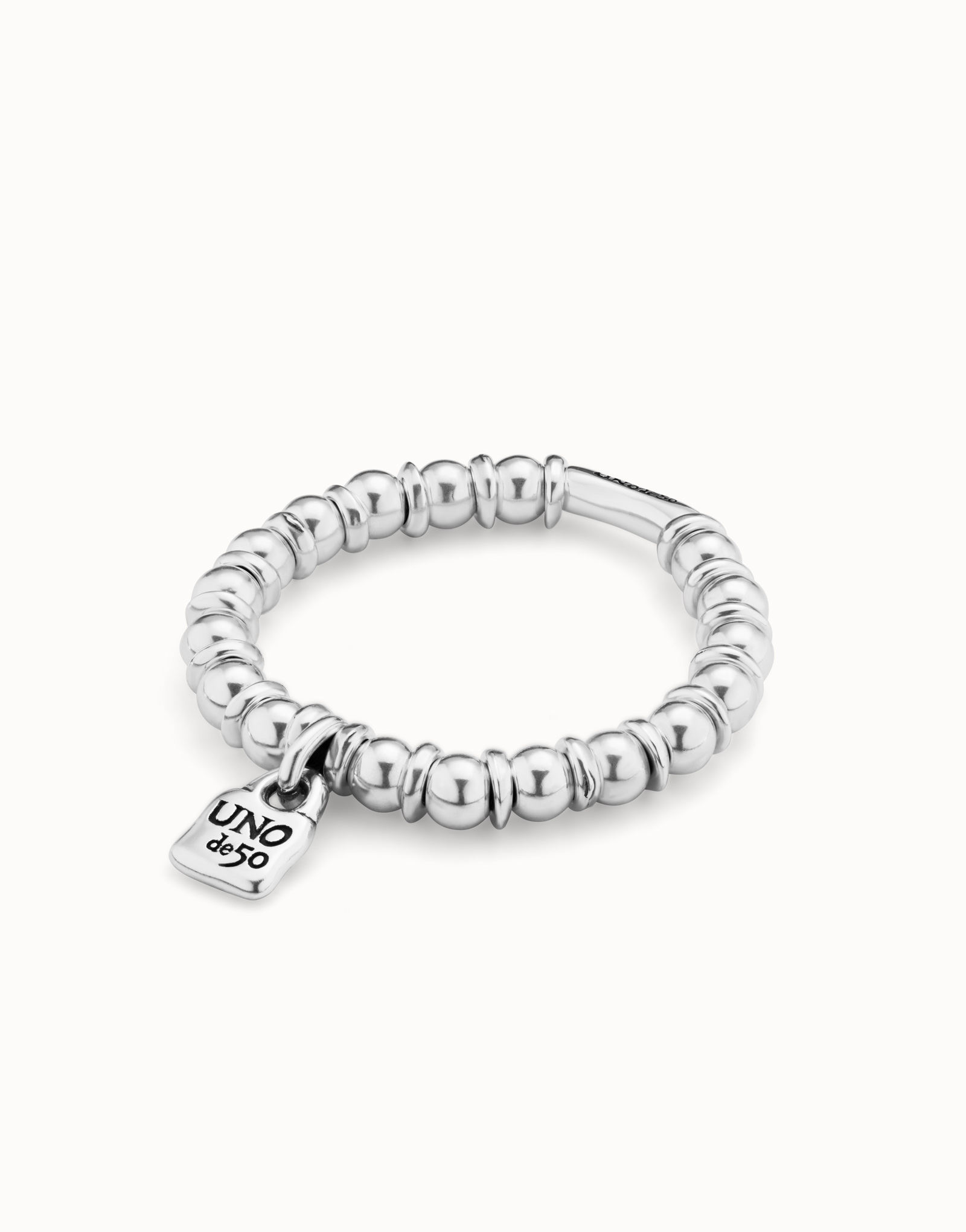 Beaded stretch bracelet, Silver, large thumbnail